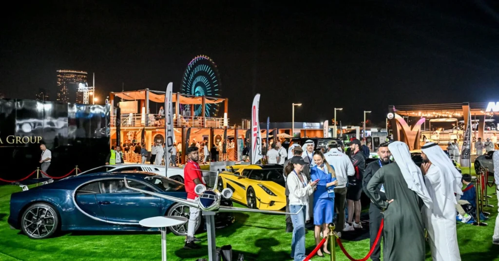 Luxury cars on Display during DSF auto season 2025 on dubai